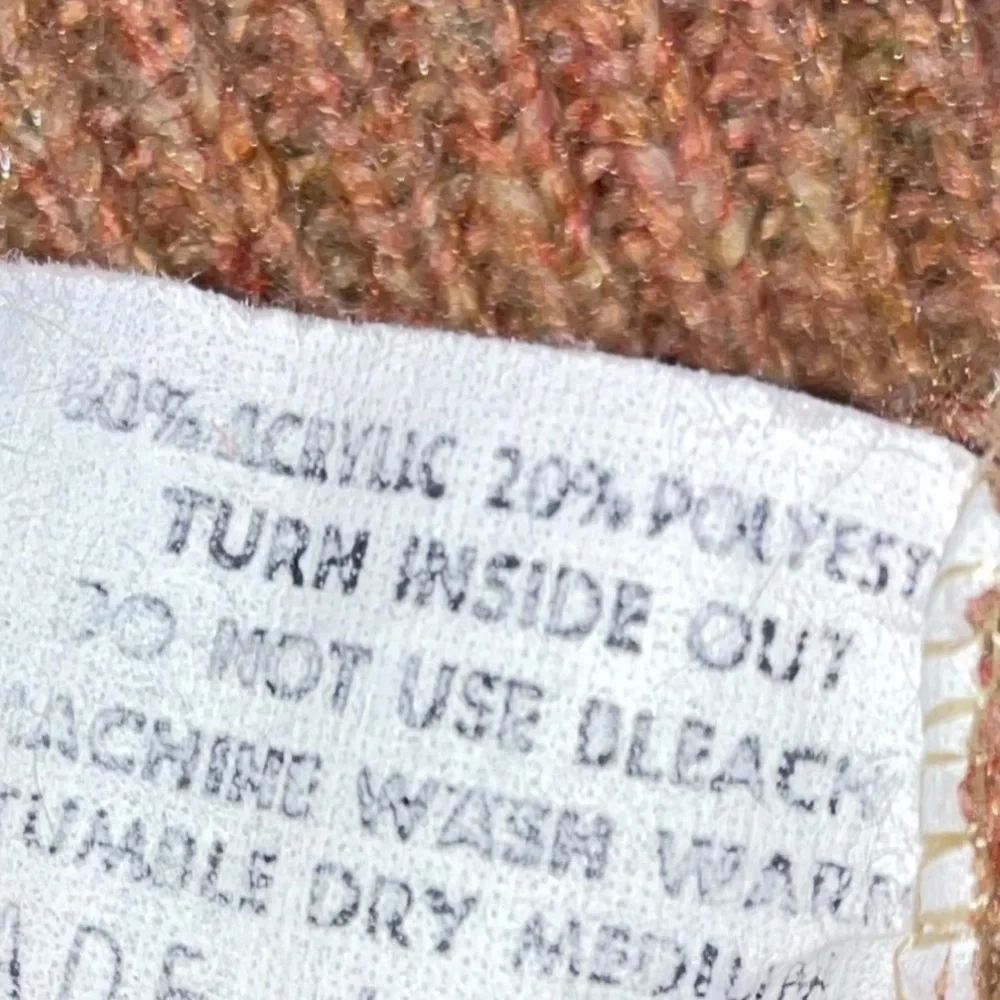 MEN'S Tan Long Sleeve Sweater Medium Burnt Orange, Tan And Grey